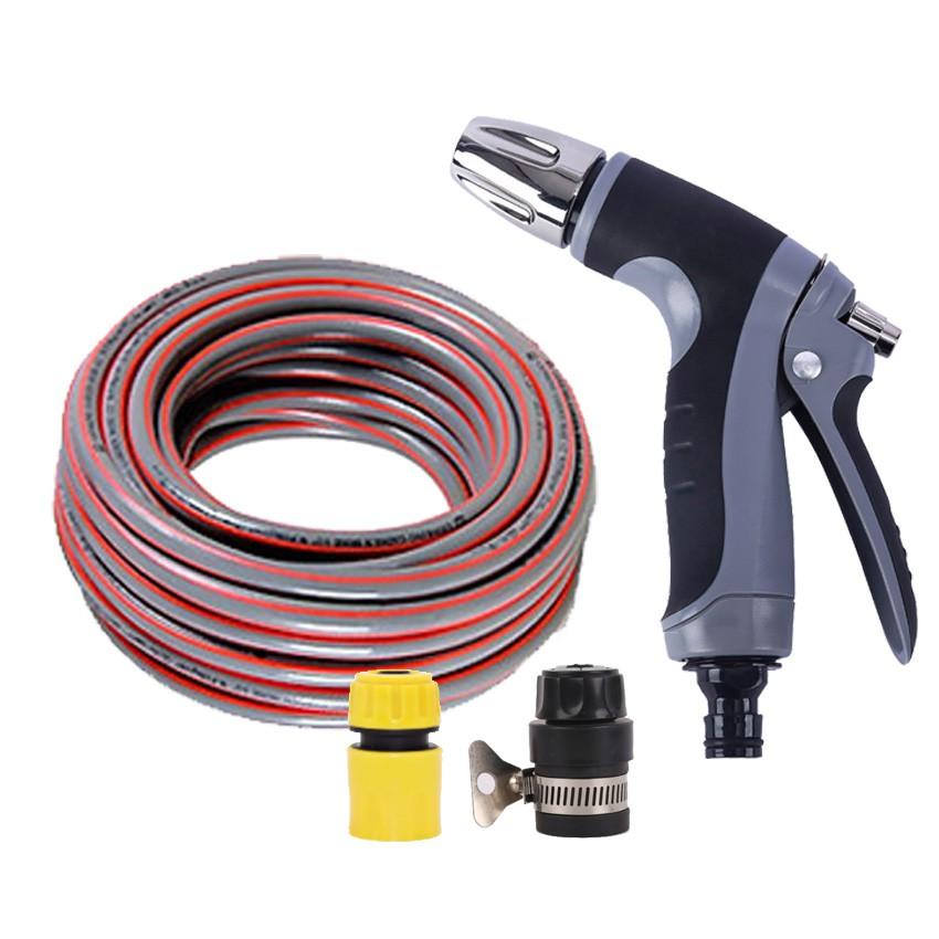 Bộ dây và vòi xịt tăng áp rửa xe tưới cây