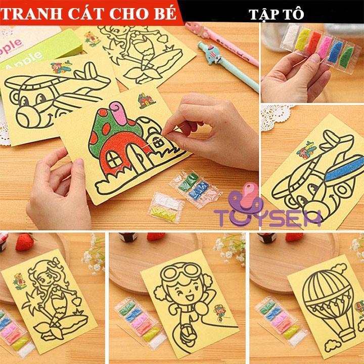 Bộ 10 tranh cát tập vẽ tập tô cho bé từ 3 tuổi - Quà tặng sinh nhật cho các bé