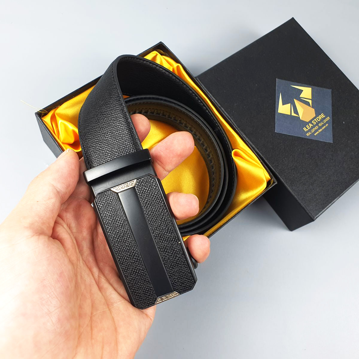 Thắt lưng nam công sở dây nịt da bò Safiano 3 lớp BL118 Khóa trượt – Bản 35mm CAM KẾT Y HÌNH - BH 3 năm