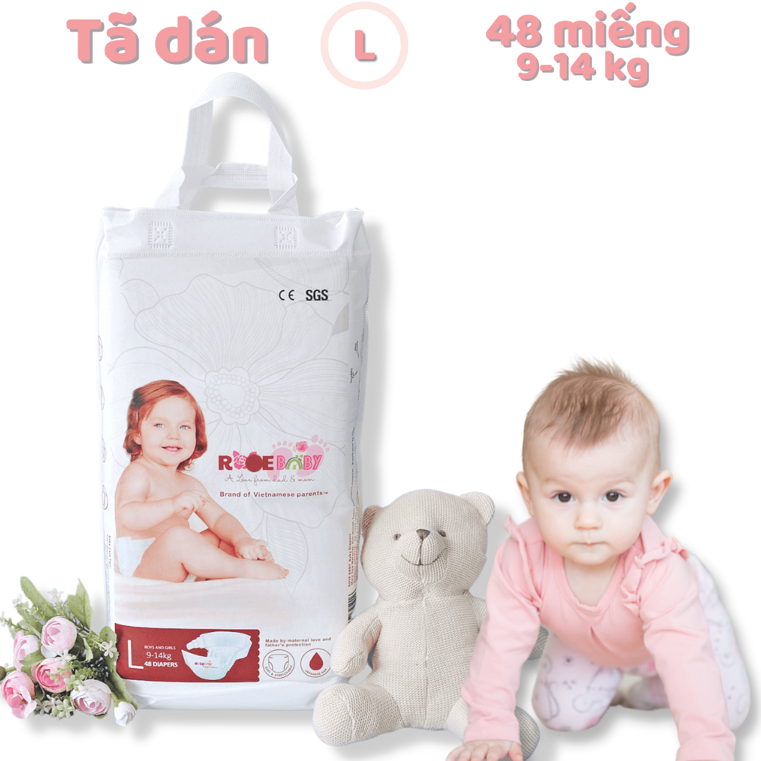 Bịch Bỉm Dán Rose Baby Size L48