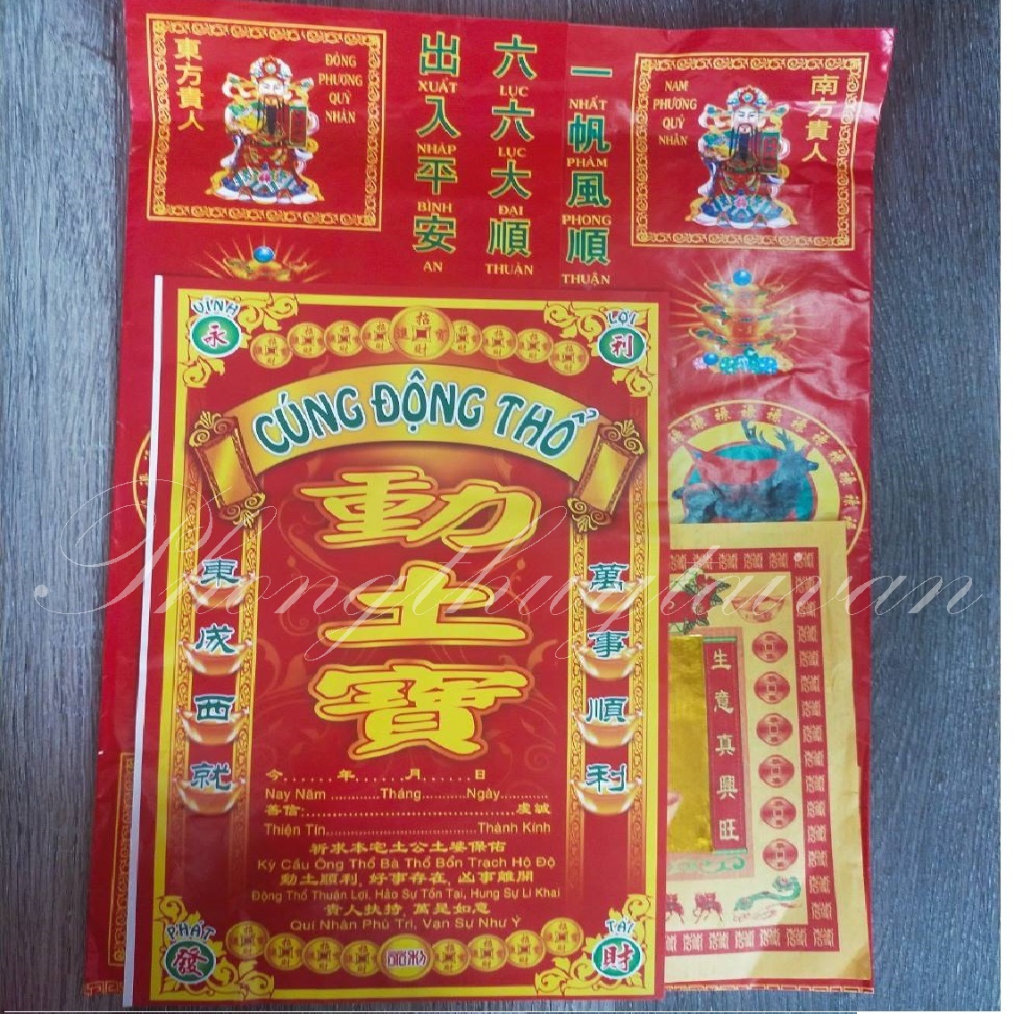 Giấy cúng ĐỘNG THỔ đầy đủ