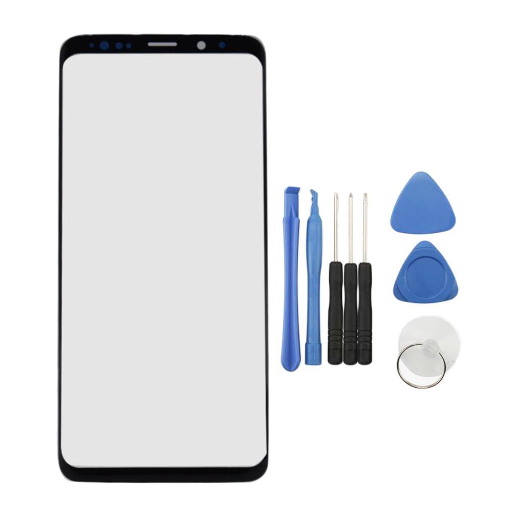 Replacement Front Screen Lens Cover w/ Black Frame for Galaxy S9 G960