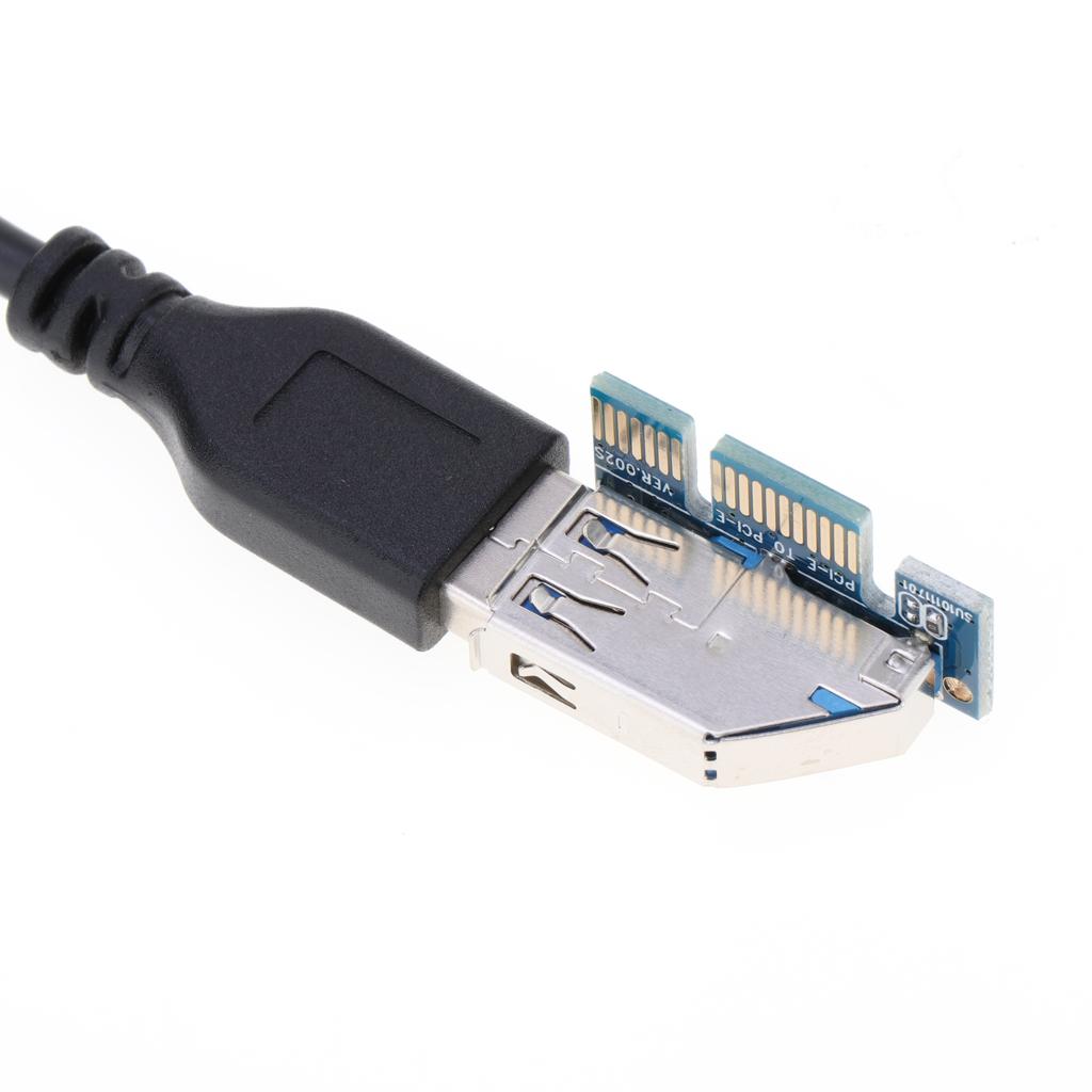 PCI E X1 to X4 USB3.0 GPU Extender Riser Adapter Plug & Play
