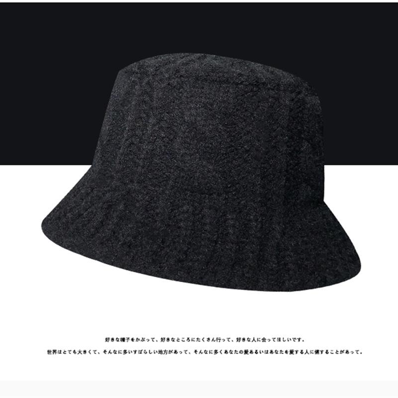 Phụ Nữ Lớn Sọc Dệt Kim Ngư Dân Nón Panama Handmade Móc Phù Hợp Lưu Vực Nón Mùa Thu Đông Ấm Nắp Chống Gió Nữ Nón