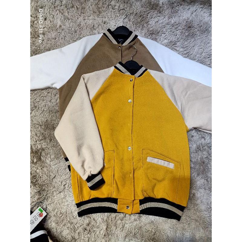 Áo khoác bomber nỉ bông phom rộng 4 mầu