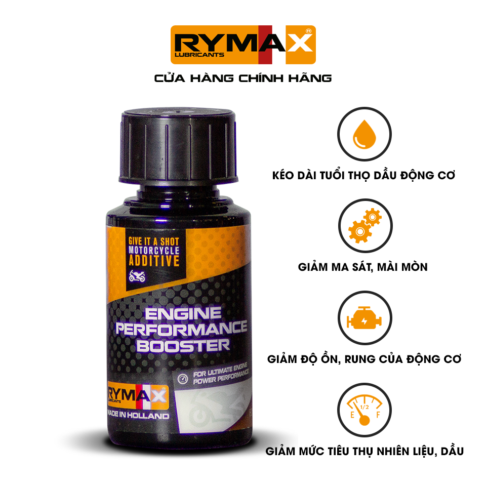 Phụ gia tăng hiệu suất động cơ Rymax Engine Performance Booster - Chai 80ml, 250ml