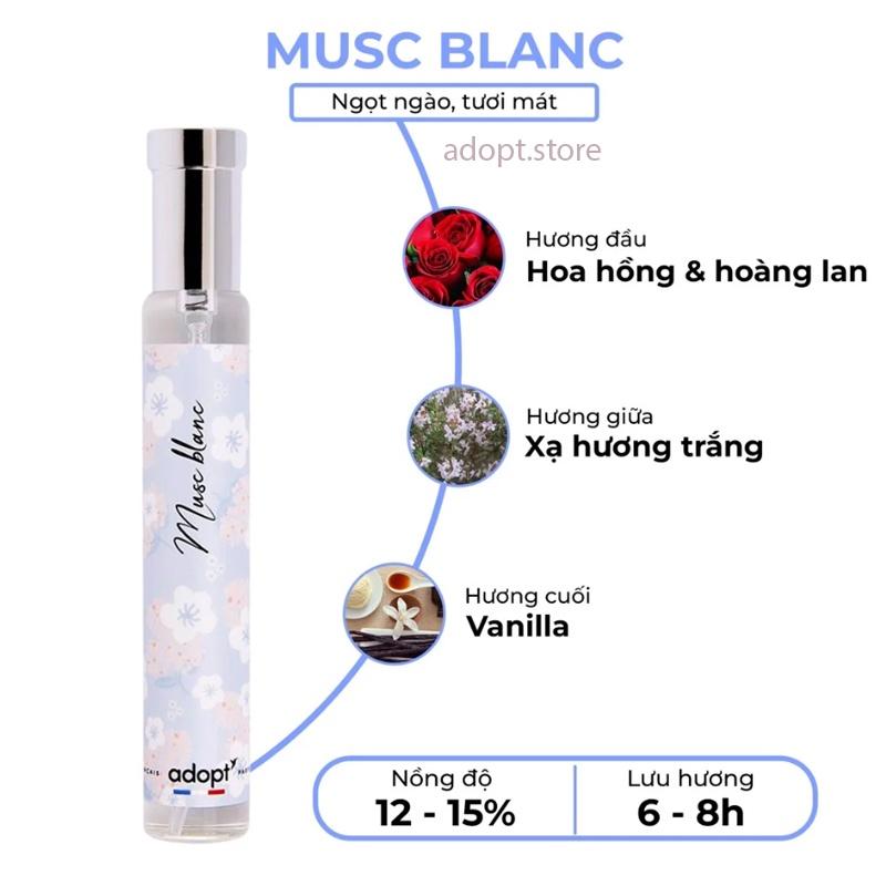 Nước Hoa Unisex ADOPT' MUSC BLANC Ngọt Ngào, Tươi Mát, Thơm Lâu