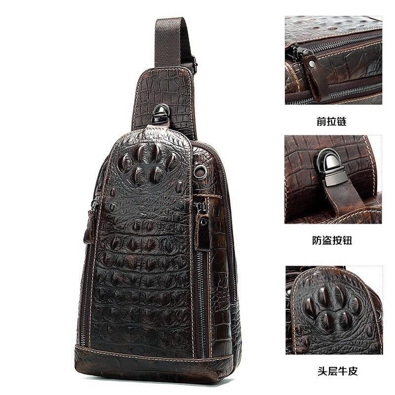 Túi đeo chéo nam da cá sấu cao cấp T48 Bảo hành da 12 tháng