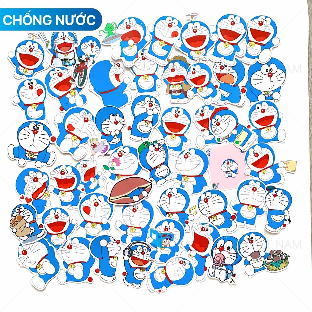 Sticker in hình Doraemon - Mèo Máy Thông Minh - Dán Trang Trí - Chất Liệu PVC Cán Màng Chất Lượng Cao Chống Nước, Chống Nắng, Không Bong Tróc Phai Màu