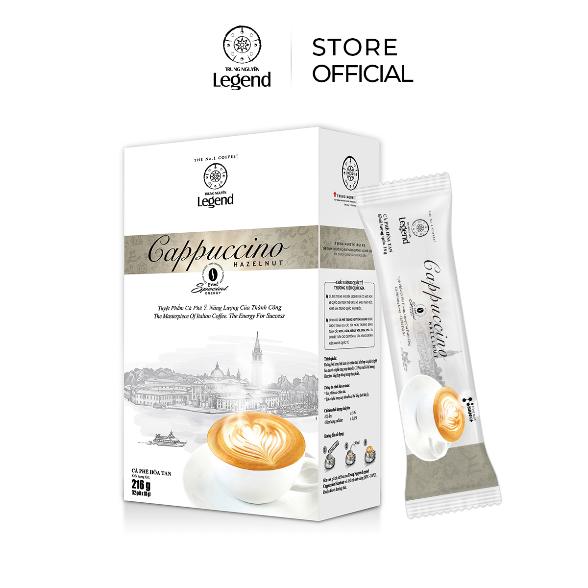 Cà Phê Cappuccino Hazelnut Trung Nguyên Legend - Hạt Phỉ