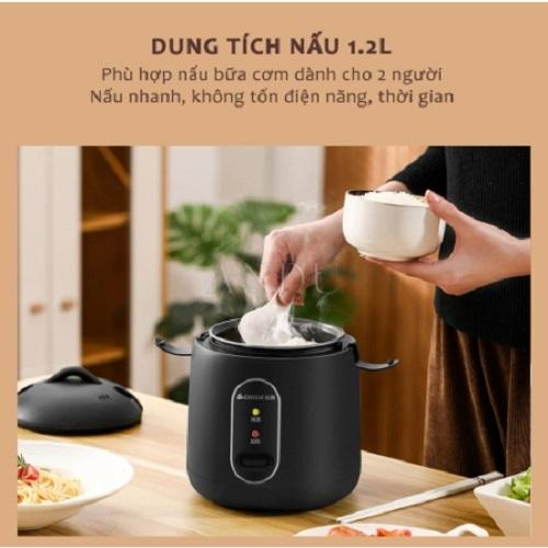 Nồi Cơm Điện Mini Tráng Chống Dính CHIGO Dung Tích 1,2L Phù Hợp Cho 1 Người ăn, Nấu Hầm Súp Cháo - Hàng nhập khẩu