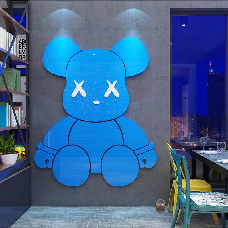 Tranh mica dán tường - Kaws Bearbrick trang trí quán cafe, trà sữa, cửa hàng, spa, salon