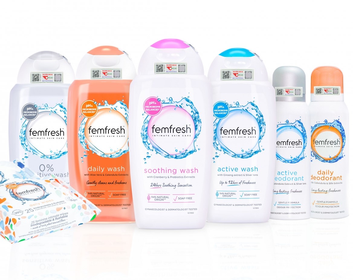 Hình ảnh Dung dịch vệ sinh Anh Femfresh active fresh wash giúp làm sạch sẽ, thơm mát, ngăn ngừa viêm, ngứa, nấm phụ khoa - QuaTangMe Extaste