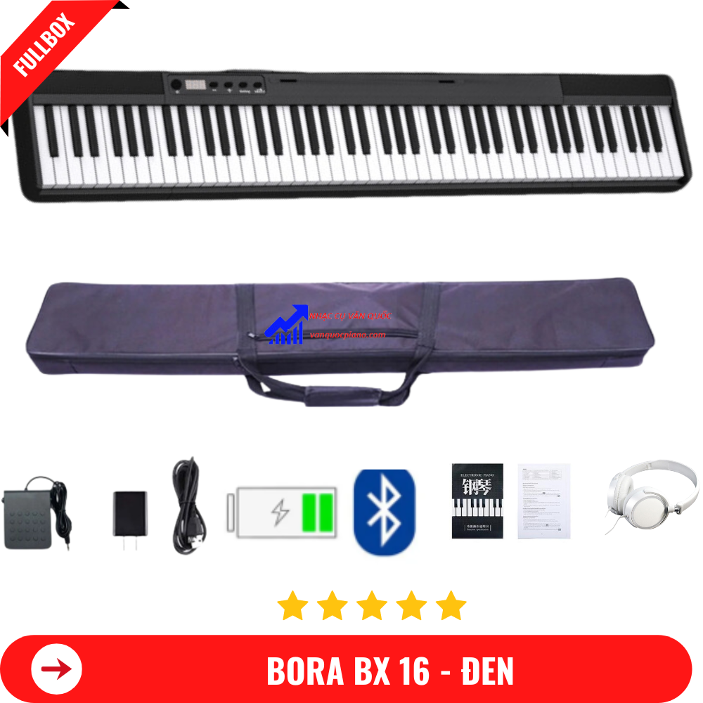 Đàn Piano Điện Bora BX 16 - 88 Phím Cảm Lực- Kết Nối Bluetooth + Chân Đàn