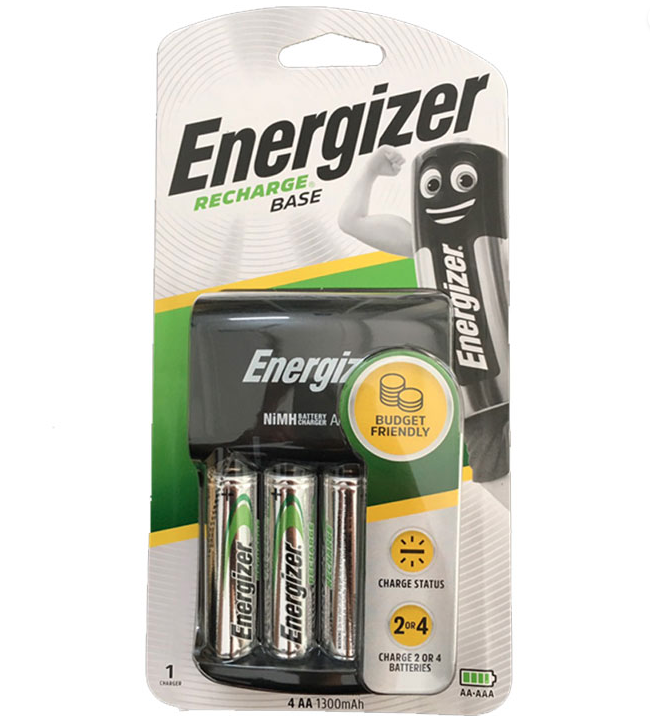 Máy sạc Pin ENERGIZER CHVC4 (kèm 4 viên pin sạc AA 1300 mAh) - Hàng chính hãng