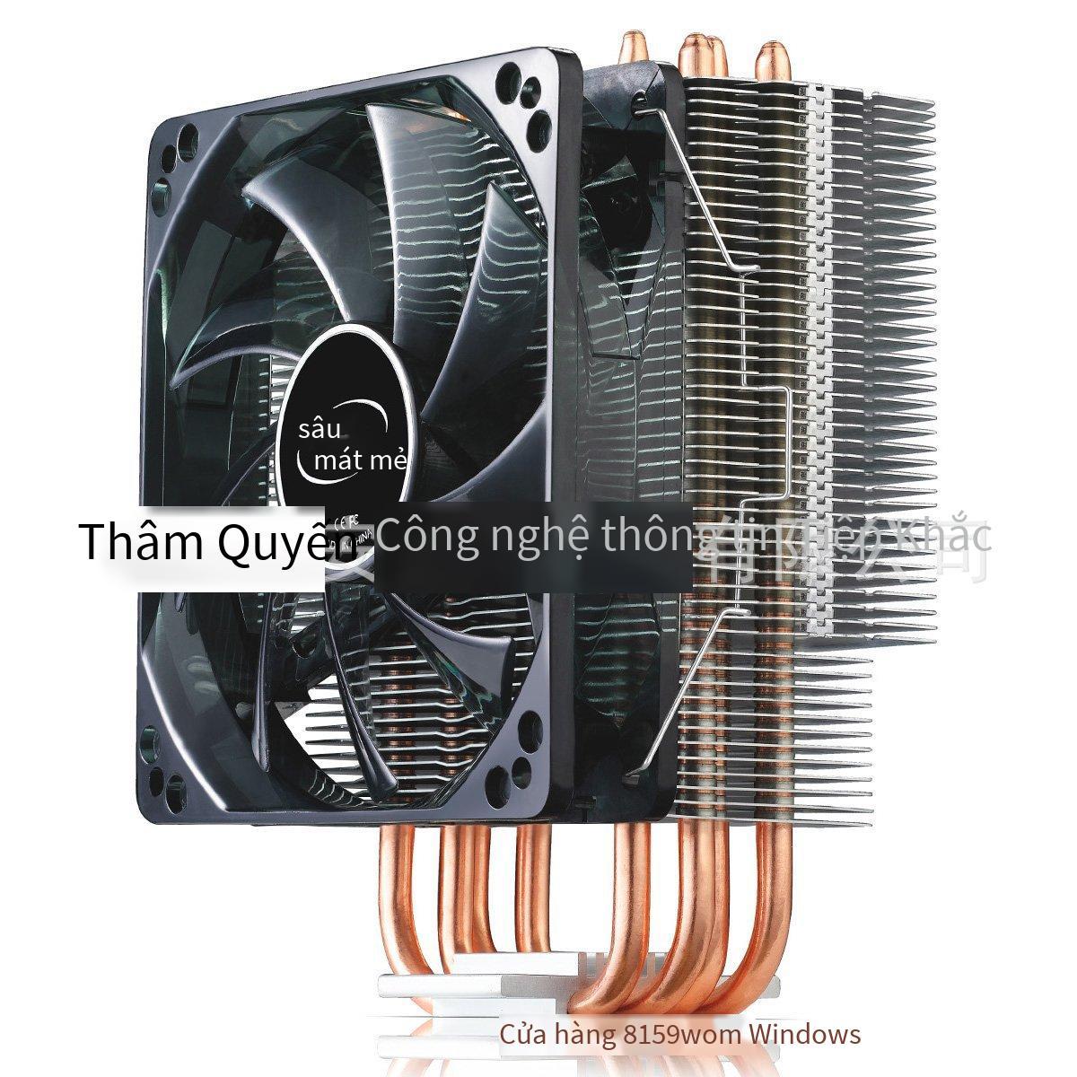 Khuyến Mãi DEEPCOOL 400 Làm Mát Tản Nhiệt CPU AMD Máy Tính Tắt Tiếng Quạt CPU 4 Đồng Nguyên Chất Ống Dẫn Nhiệt Quạt LED