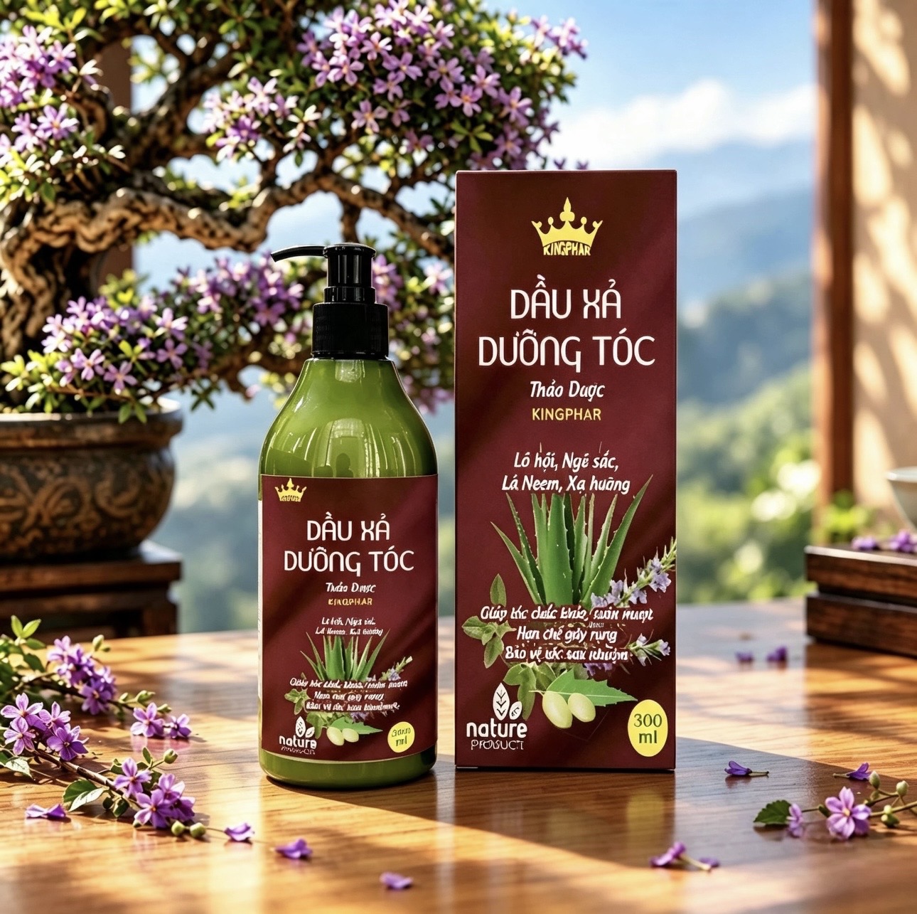 Dầu xả Dưỡng tóc thảo dược Kingphar , chai 300ml