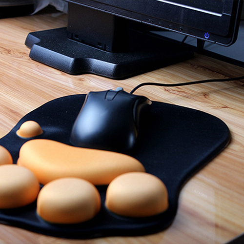 Miếng Lót Chuột Silicone CÓ ĐỆM TAY hình chân mèo - Hàng Chính Hãng