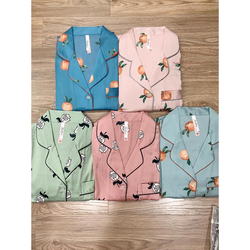 Bộ Lụa Mặc Nhà ️Đồ Ngủ Pijama Lụa Cao Cấp Siêu Mát Mềm Mịn - ELSA