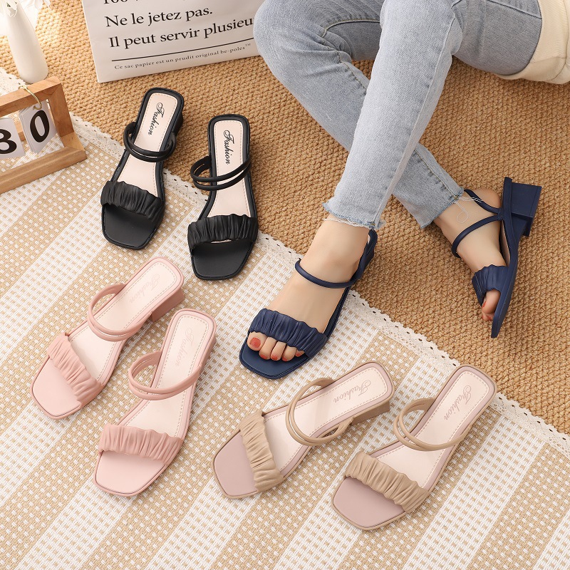 Dép sandal nữ quai ngang đế bằng thời trang V311