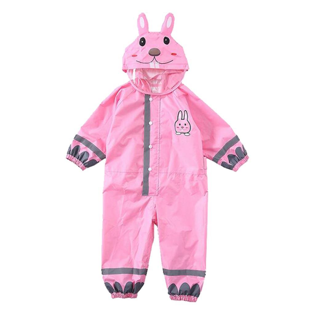 Cute Raincoat Children Cartoon Rain Coat Kids Rainwear Waterproof pink S