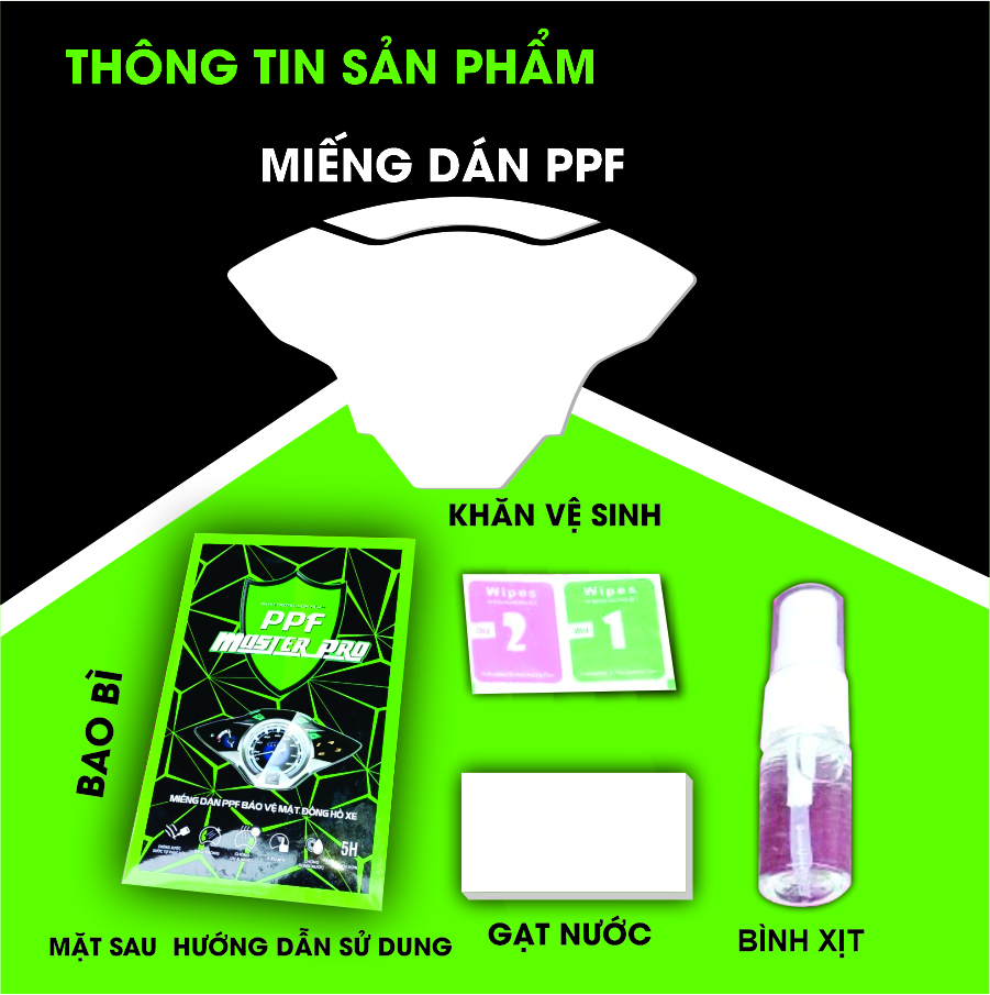 Miếng Dán PPF Bảo Vệ Mặt Đồng Hồ Xe SH 300I, SH Ý 2011 | Chất Liệu Film PPF