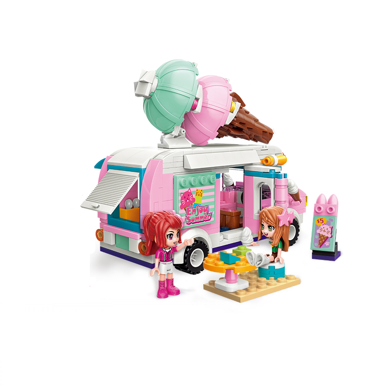 Đồ chơi lắp ráp Mô hình Xe kem lưu động - Ice Cream Van Qman 2029