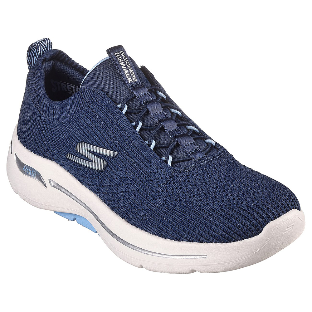 Skechers Nữ Giày Thể Thao Xỏ Chân Tập Gym, Thường Ngày, Đi Học, Đi Làm GOwalk Arch Fit Crystal Waves Arch Fit, Comfort Pillar Technology, Machine Washable, Ultra Go - 124882-NVLB