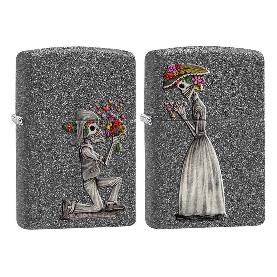 Bật Lửa Zippo 28987 - Bật Lửa Zippo Day Of The Dead Skulls Iron Stone