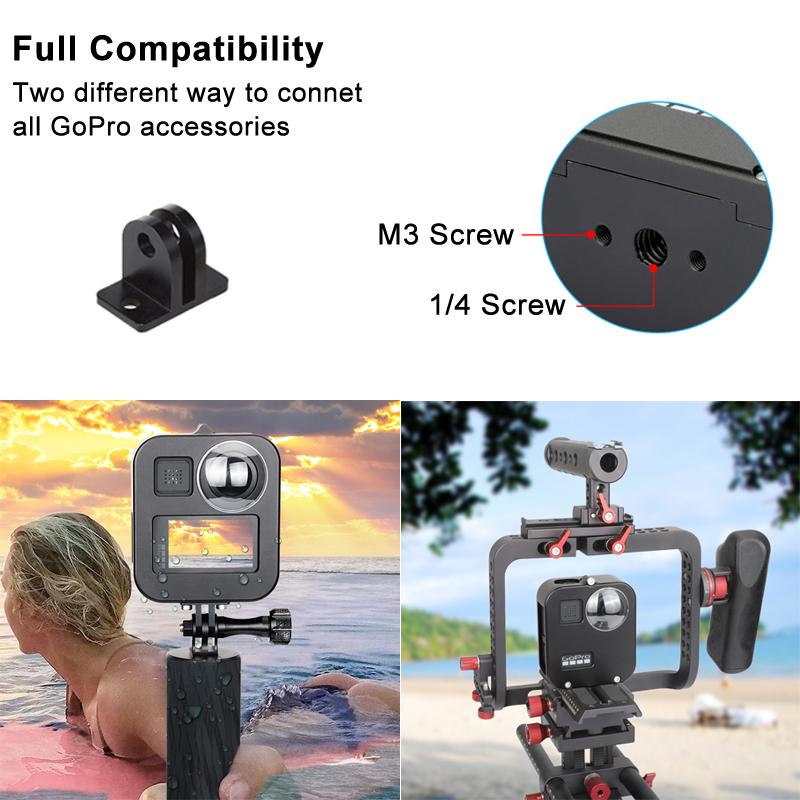 Vỏ bảo vệ hợp kim nhôm cho GoPro Max 360 Khung nhà ở Lồng Lens Lens che