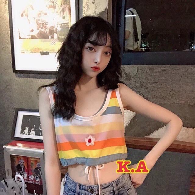 Set hai croptop hoa kẻ