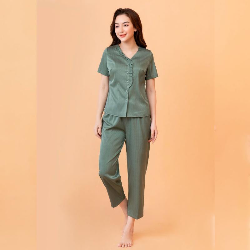 Pijma, Đồ ngủ mặc nhà ngắn tay nữ basic Freedy WBD1216