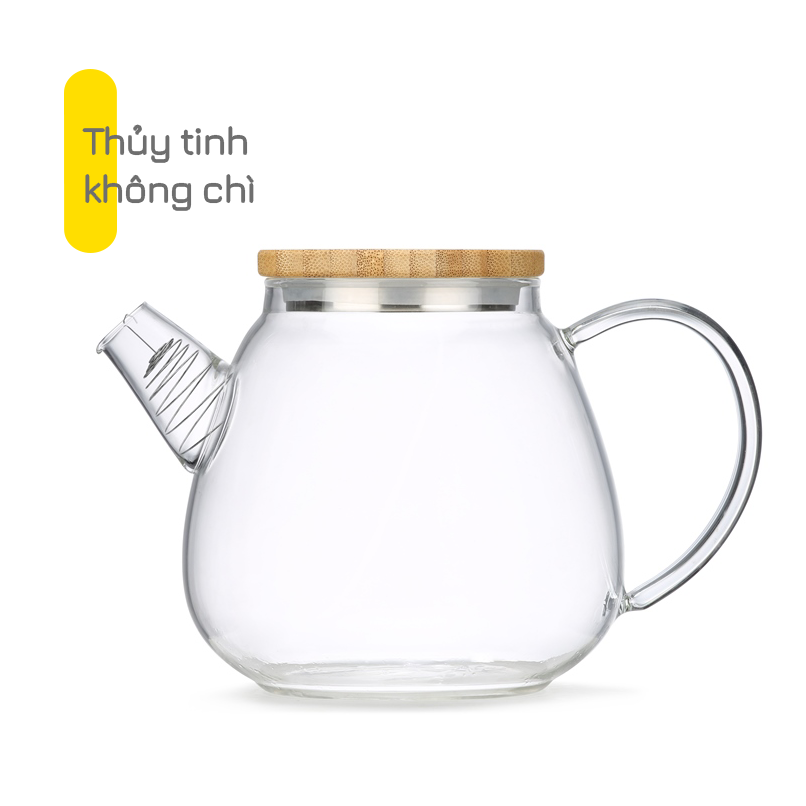 Bình lọc trà thủy tinh chịu nhiệt 900mL S099