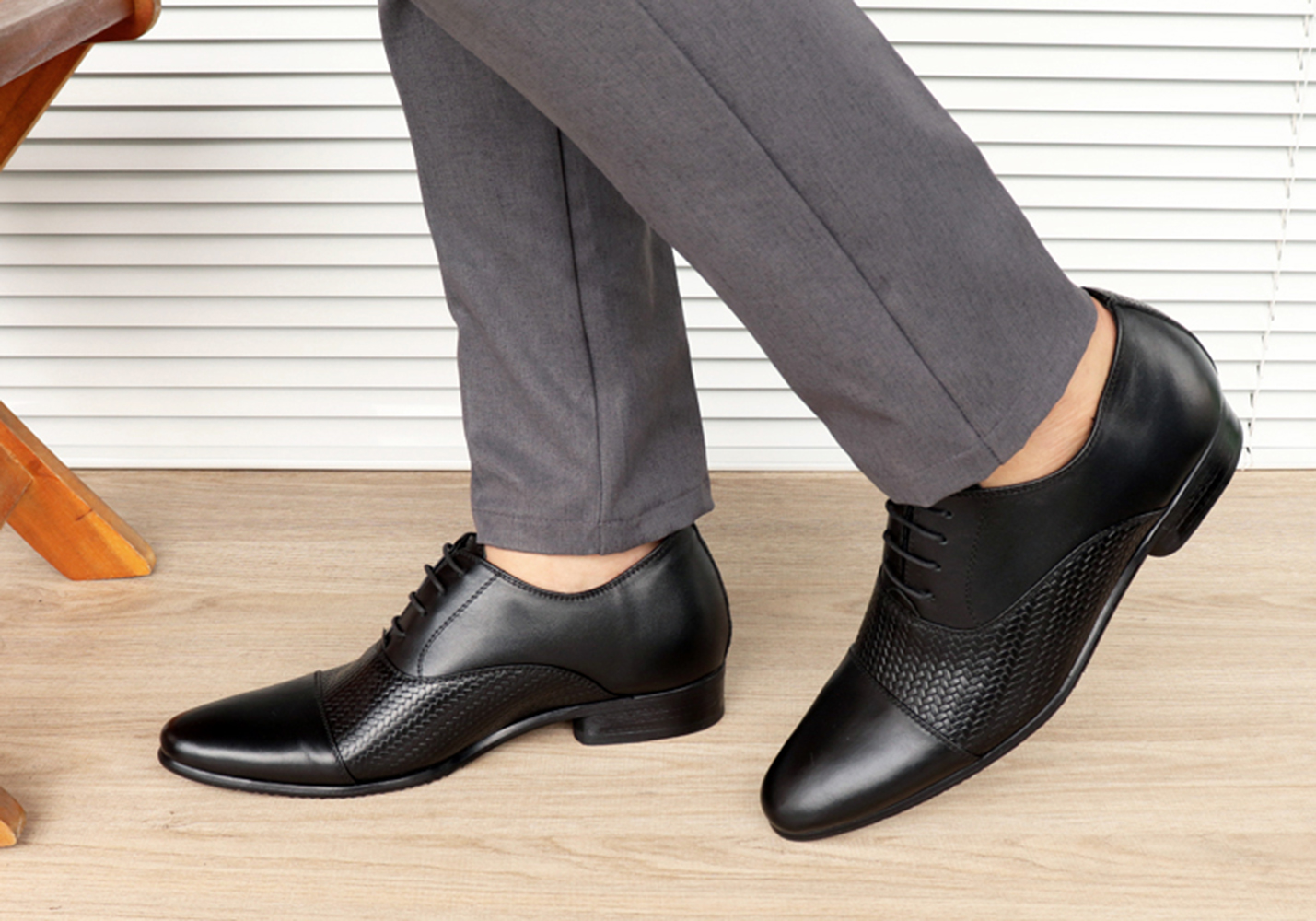 GIÀY TĂNG CHIỀU CAO GIÀY CAO DÀNH CHO NAM GIỚI S995 ĐEN DÂY CỘT - CAO 8CM GIÀY ĐỘN NAM CAO VƯỢT TRỘI