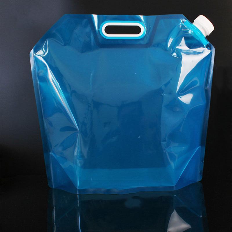 High Capacity Outdoor Water Bag 5L Folding Water Bag Canister PE Tasteless Safety Seal Lightweight Drinking Water Storage Bag