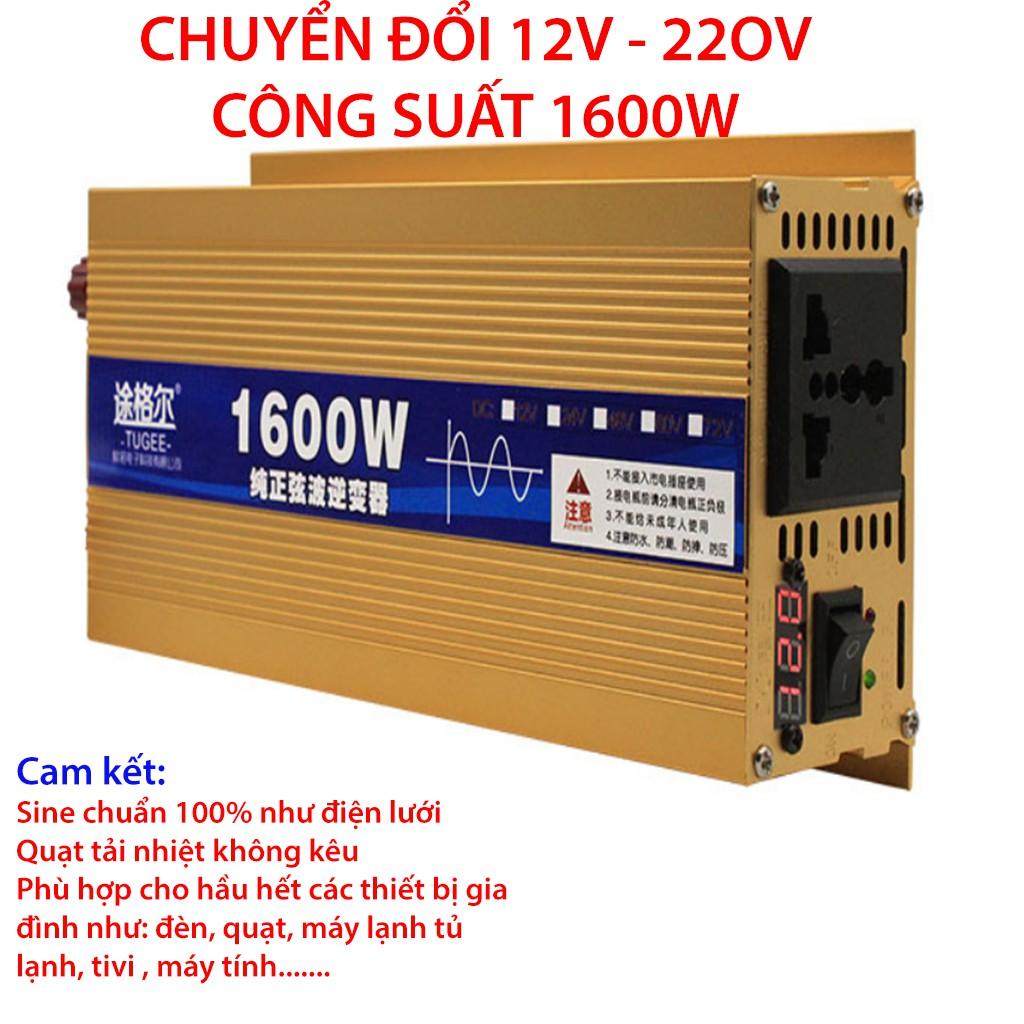 KÍCH ĐIỆN SINE CHUẨN 1600W - Đổi nguồn DC 12V lên 220V công suất 3000W sin chuẩn