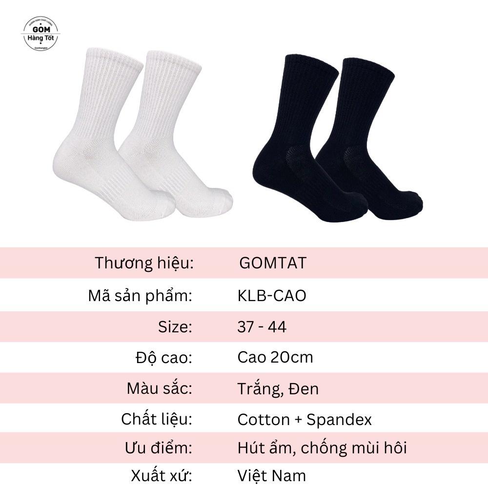 Tất cổ cao nam nữ chất liệu cotton cao cấp, vớ cổ cao êm mềm đi mát, thiết kế thoáng khí - KLB-TRONCAO-GANTAM