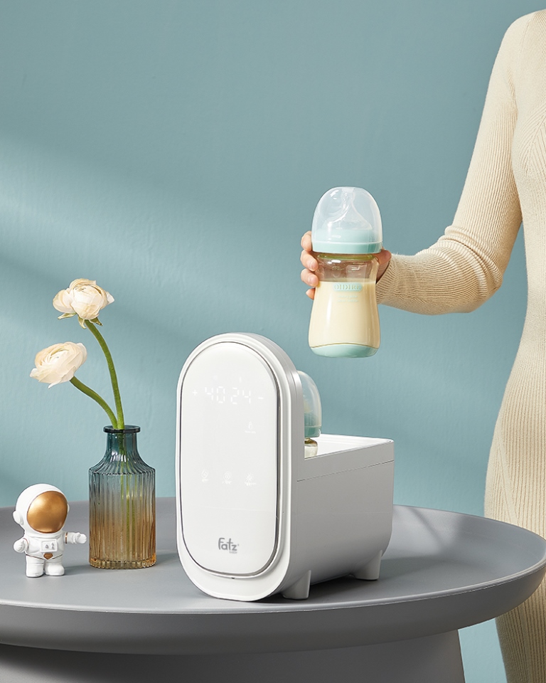 Máy hâm sữa điện tử 2 bình cổ rộng Duo 6 tiệt trùng, hâm thức ăn, hâm nóng nhanh, rã đông hẹn giờ có đèn Led