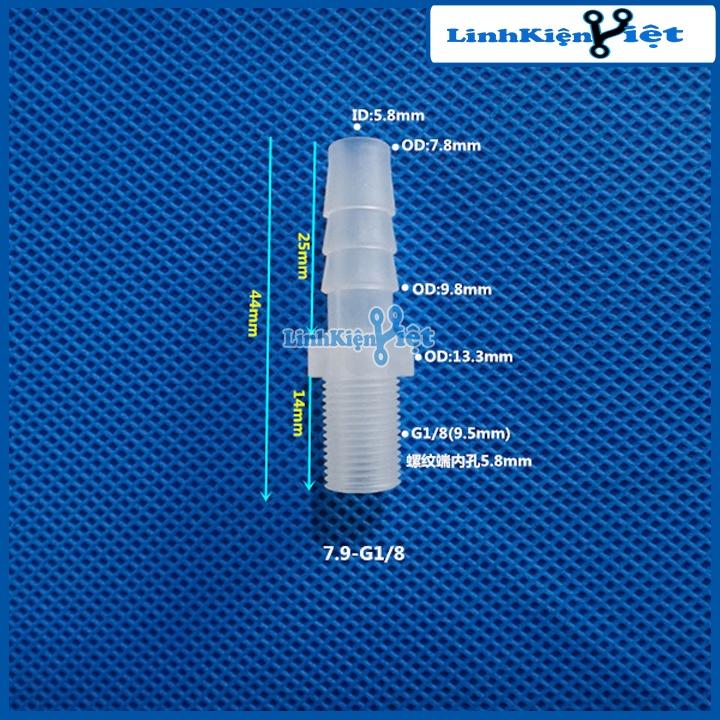 Đầu Nối Ống Nước Bắt Ren 1/8 Đầu Ra Ống Ty Ô