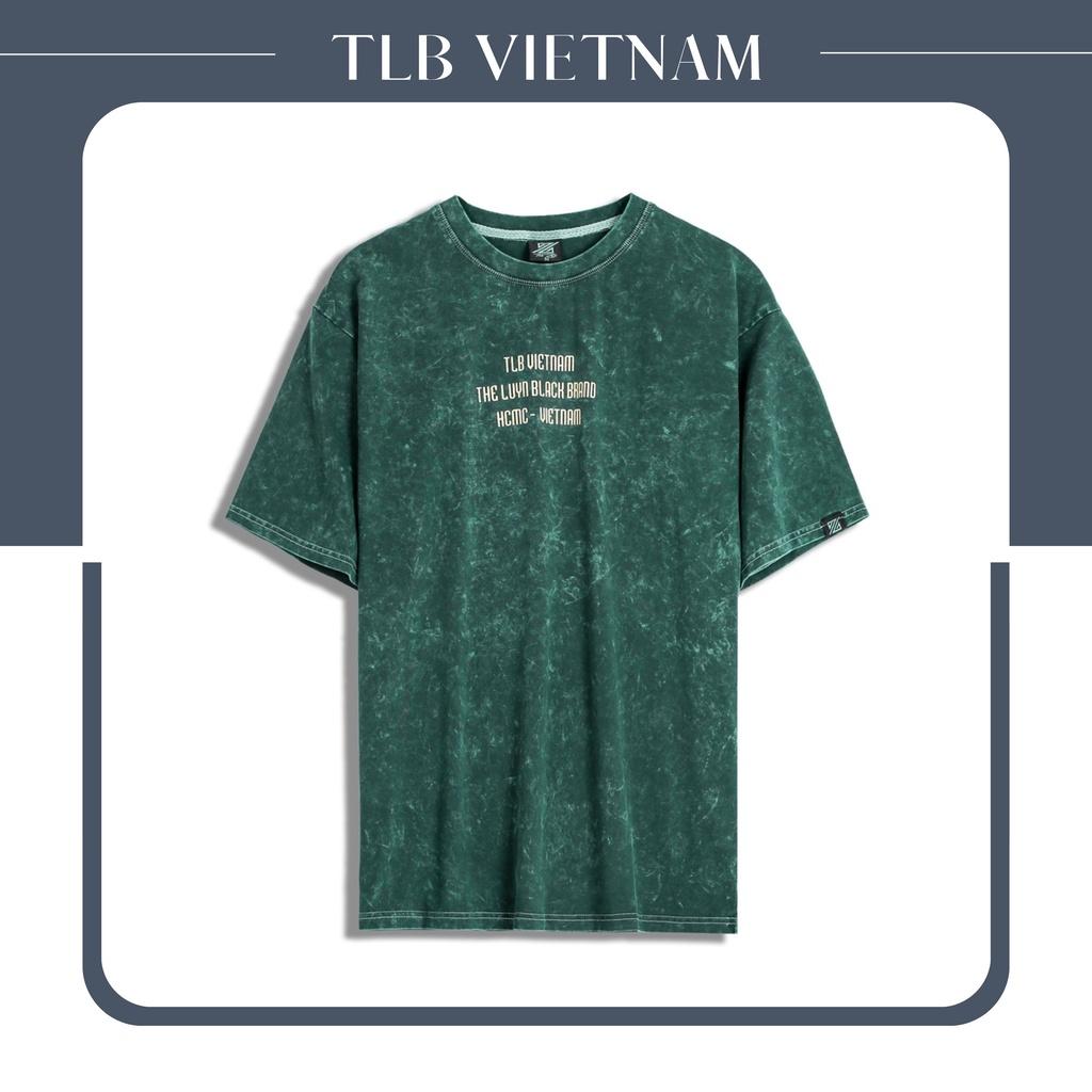 Áo Thun The Luyn Black ACID WASH Tay Lỡ Oversize Màu Xanh Unisex Nam Nữ Chất Liệu Cotton Cao Cấp