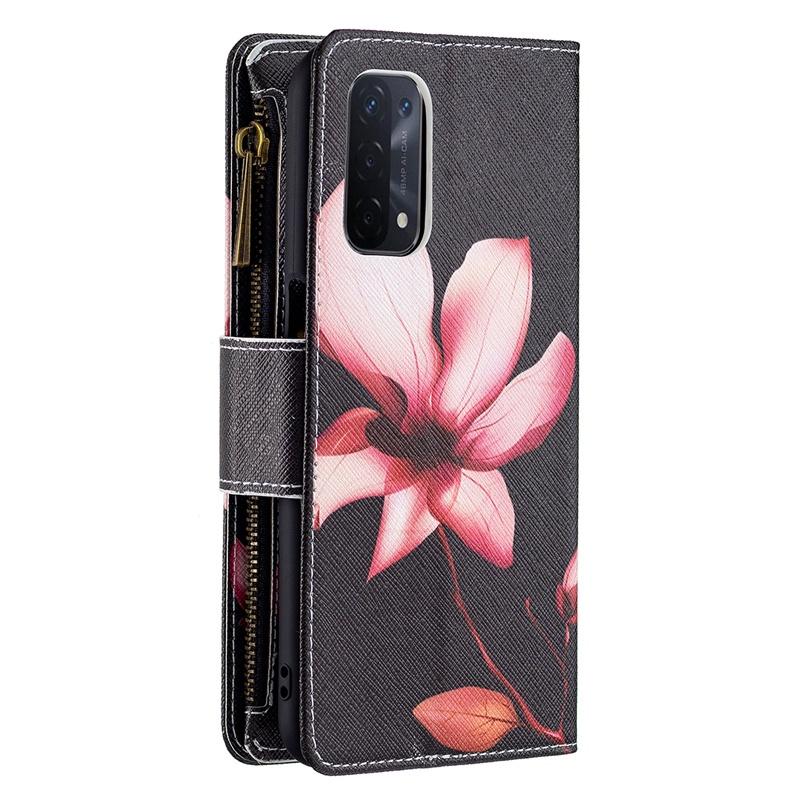 Ốp điện thoại da kiểu ví lật có khóa kéo cho OPPO A74 A93 A54 5G A94 4G