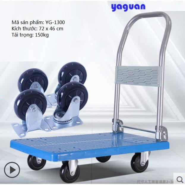 xe kéo hàng đẩy hàng bốn bánh tay đẩy gấp tải trọng 150kg