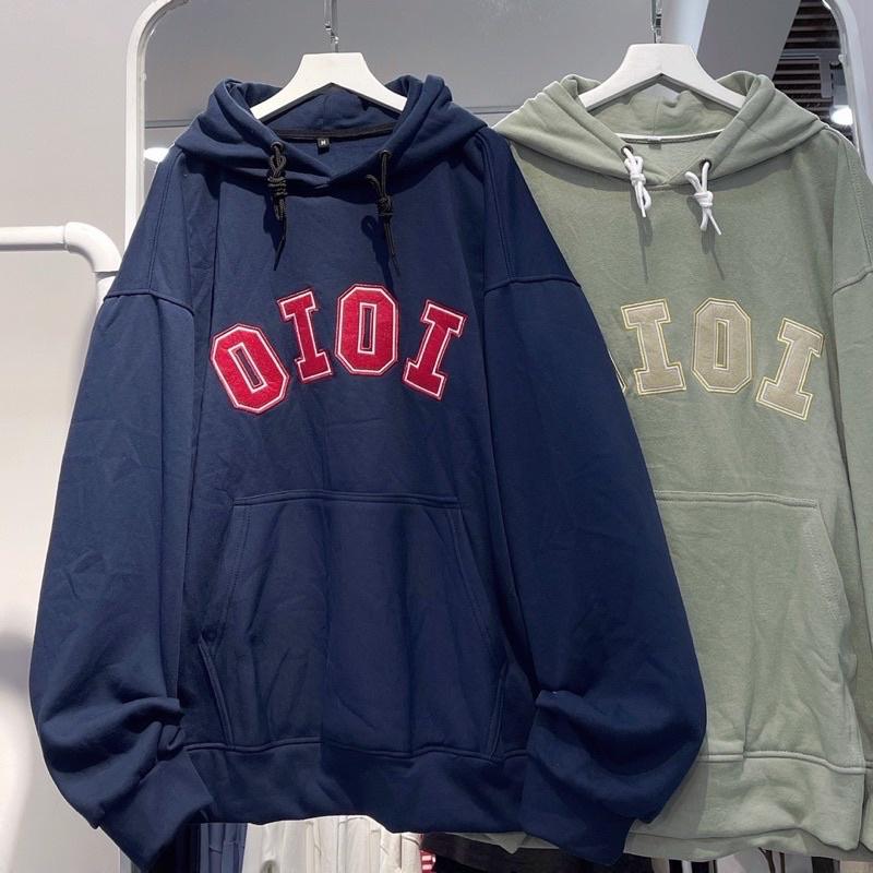 Áo Hoodie Nỉ Bông Unisex OIOI màu XÁM Nam nữ unisex ÁO KHOÁC HOODIE Jaystoree