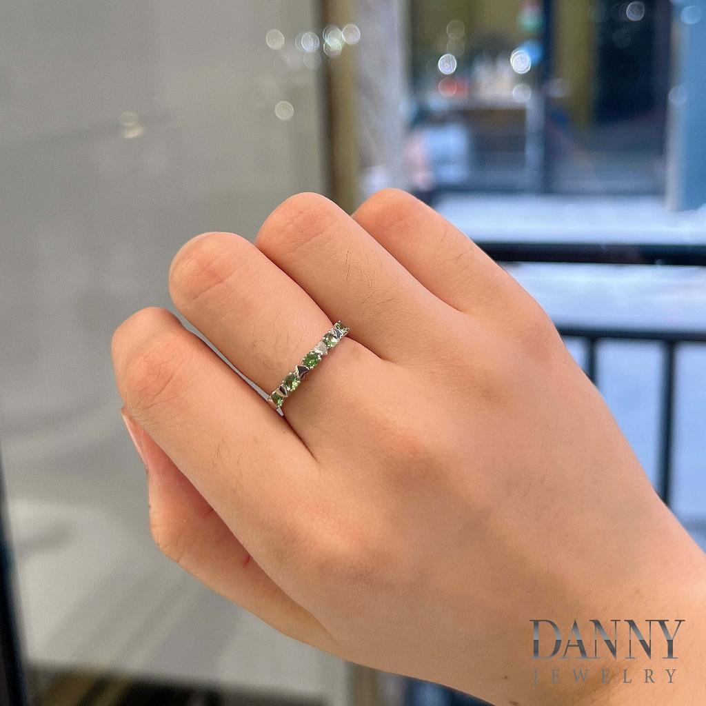 Nhẫn Nữ Danny Jewelry Bạc 925 Xi Rhodium Đính 5 Viên Đá Garnet N0110