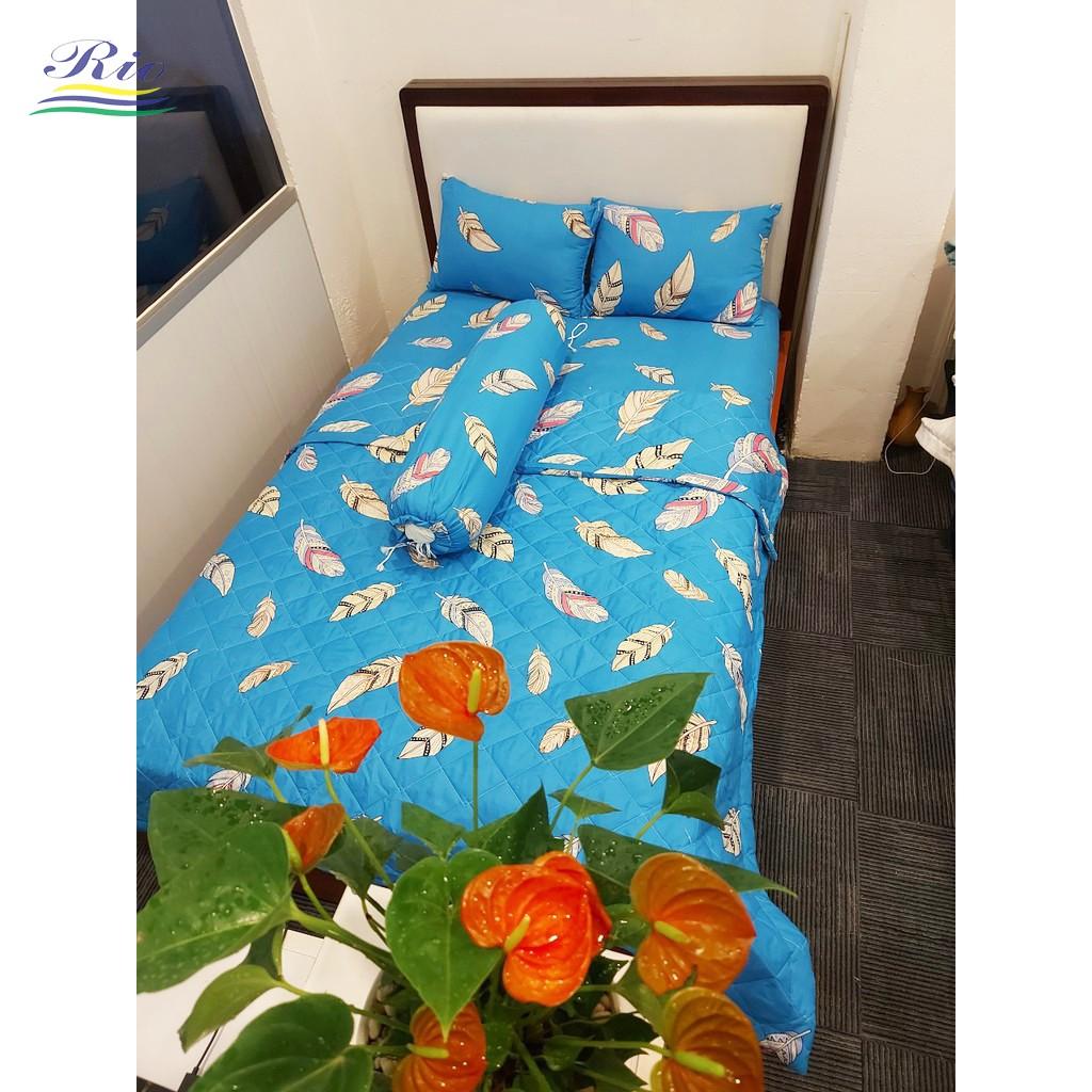 Bộ Chăn Ga Gối Cotton Riotex Chất Cotton Lụa Nhân Tao Kích Thước 1m/1m2/1m4/1m6/1m8