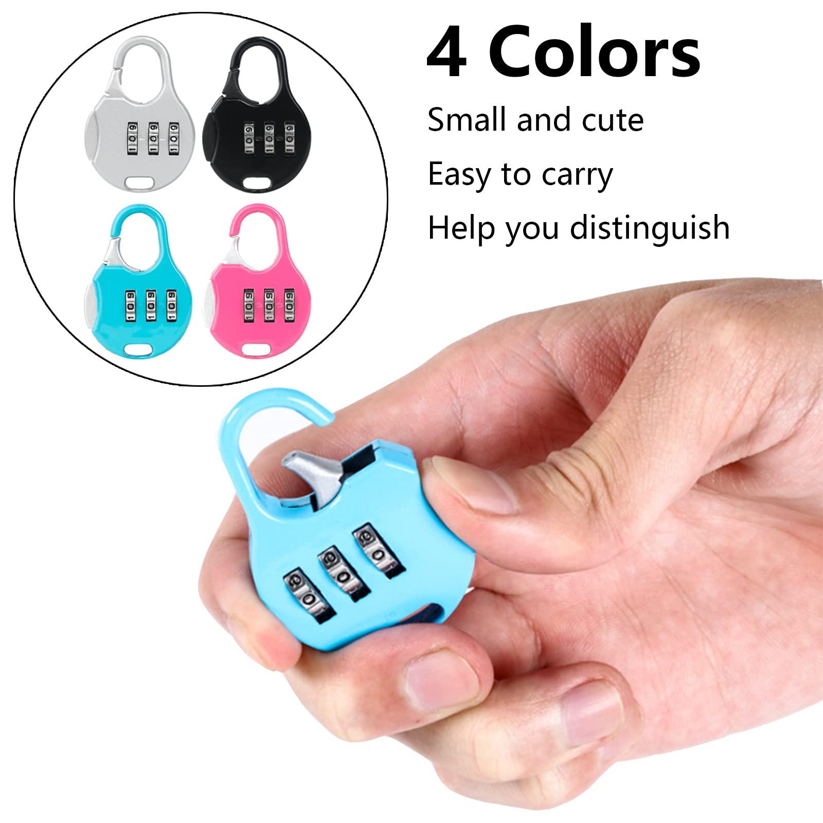 Màu nhỏ khóa khóa kết hợp 8 miếng Caden vali Caden Vali Caden Caden với 3 -TIGIT OULLOCK PETIT MINI Đóng khóa cho vali tủ ba lô tủ