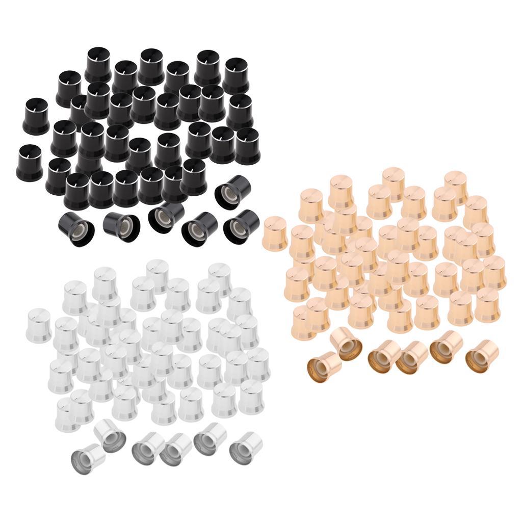 100Piece Aluminum Alloy Anti-Slip Potentiometer Control Knob 15x15mm