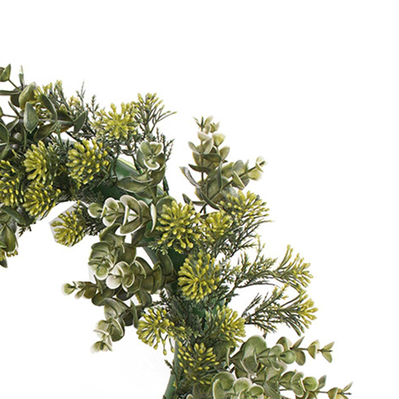 Artificial Green Leaves Wreath Round 16 inch for Home Decor