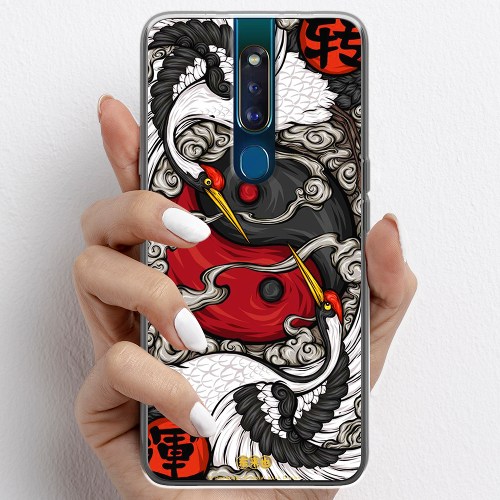 Ốp lưng cho Oppo F11, Oppo F11 Pro nhựa TPU mẫu Hạc âm dương
