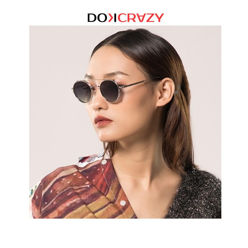 Kính mát râm cận clip on DABLO local brand DOKCRAZY thời trang nam nữ gọng tròn mắt râm ngầu phân cực chống tia UV retro